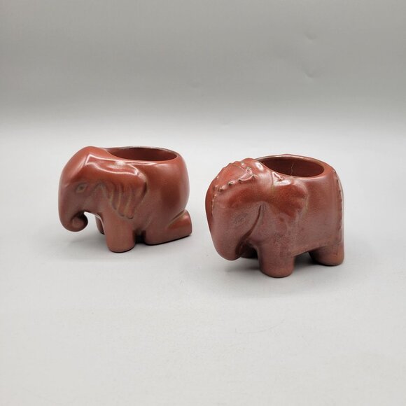 Partylite Thai Inspiration Elephant Ceramic Tea Light Holders Pair - Picture 4 of 7